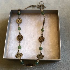 Green Jade and Silver necklace